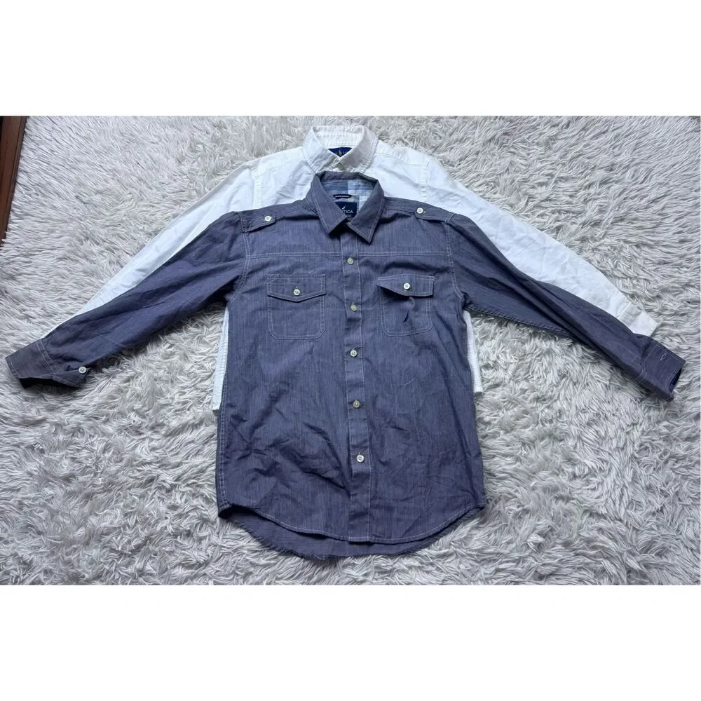 3 piece boys button down dress shirts bundle size 10-12 by Ralph Lauren & Nautic